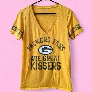 Victorias Secret Pink L Green Bay Packers Are Great Kissers Top T Shirt Football
